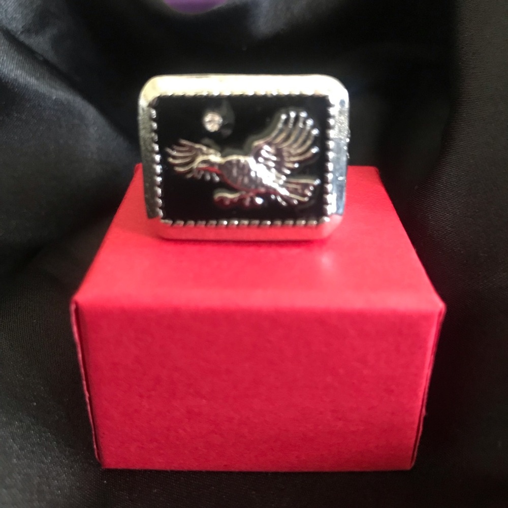 Silver and Black Men's Ring